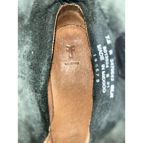 Frye Veronica Bootie Women's Size 7.5 B Black Motorcycle Boot Strap Buckle - Picture 8 of 11